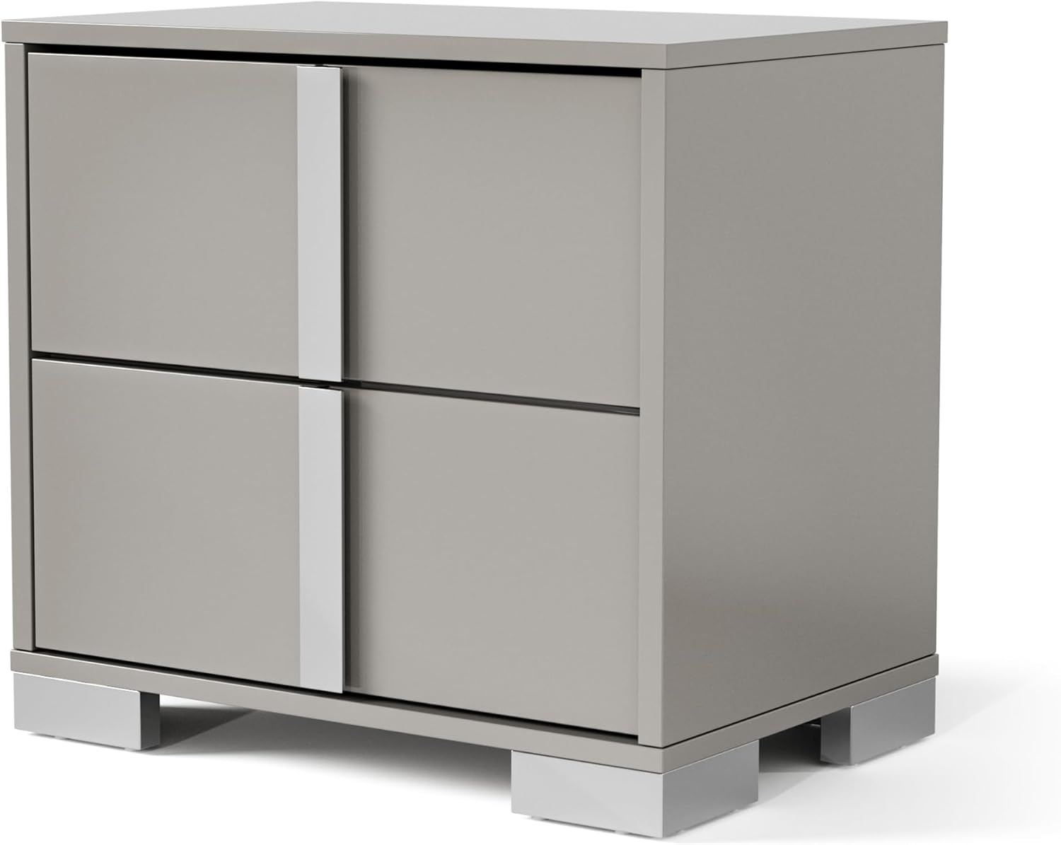 Furniture of America Alistair Modern Wood 3-Piece Bedroom Collection with Bed Frame and 2-Drawer Nightstands Set of 2, Box Spring Required, Light Taupe, Queen