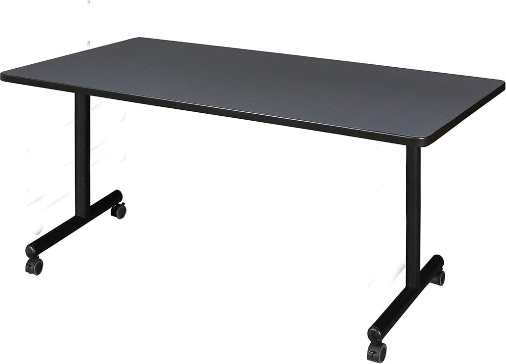 Regency Kobe 66 x 30 in. Mobile T-Base Training Seminar Table- Grey