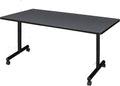 Regency Kobe 60 x 30 in. Mobile T-Base Training Seminar Table- Grey