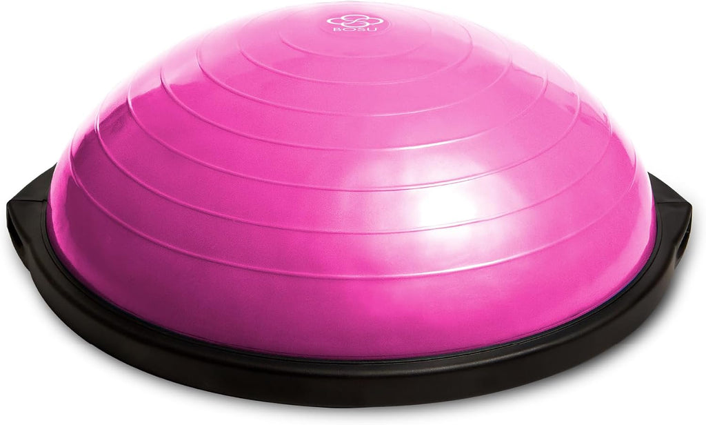 Bosu Balance Ball Exercise Trainer, Home Gym Equipment w/Guided Workouts & Pump, 26' Inflatable Fitness Platform for Strength Training, Standing, Balancing, and Core Workout