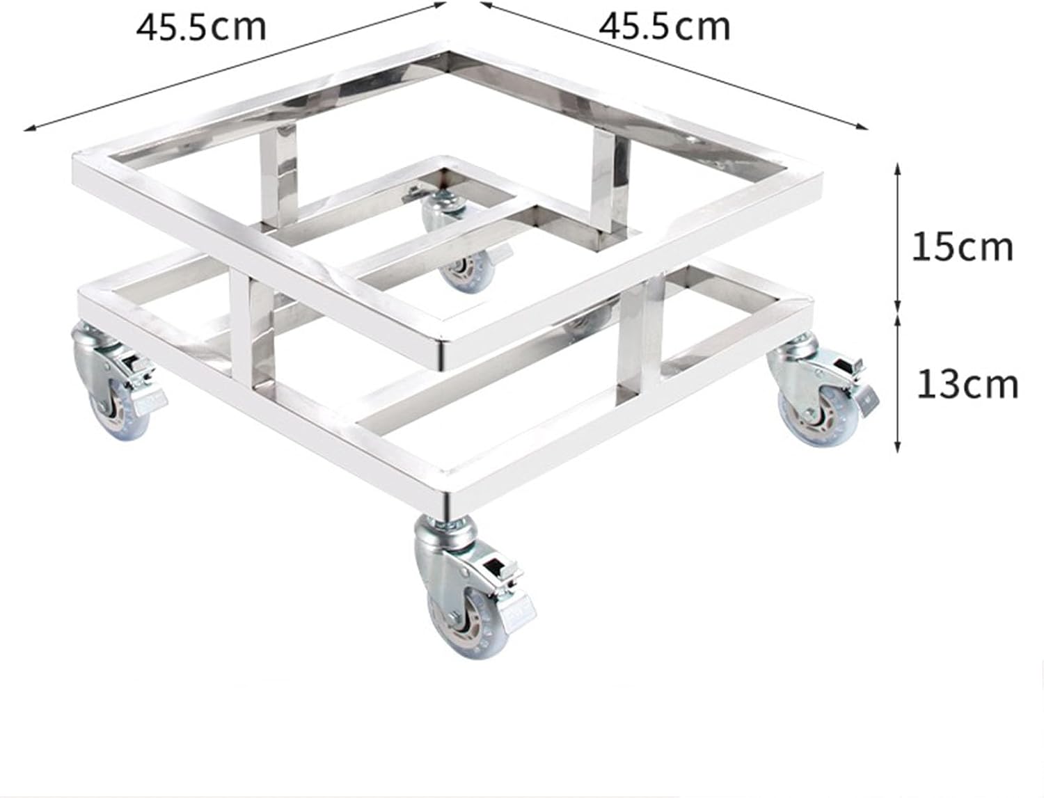 Heavy-Duty Dolly Cart with Stainless Steel Platform & Wheels - Ideal for Plant Pots, Fryer Grease Buckets, Car Washing Tools & Accessories - Versatile Rolling Utility Cart
