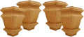 Highland Manor Wood Products Square Baymont Bun Foot - 4 1/2' Tall x 2 7/8' Wide - Unfinished Wooden Furniture Feet for Beds, Sofas, Dressers, and Kitchen Cabinets (Cherry) (Set of 4)