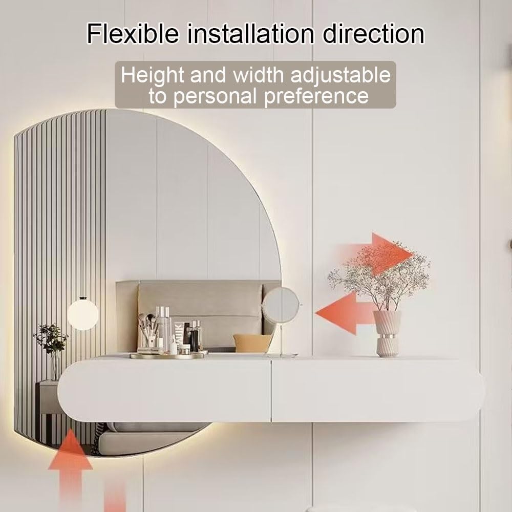Floating Makeup Vanity with 2 Drawers, Simple Wall Mounted Desk with Rounded Corners, Multi-Functional White Vanity for Bedroom, Dressing Room(80cm/31.5in)