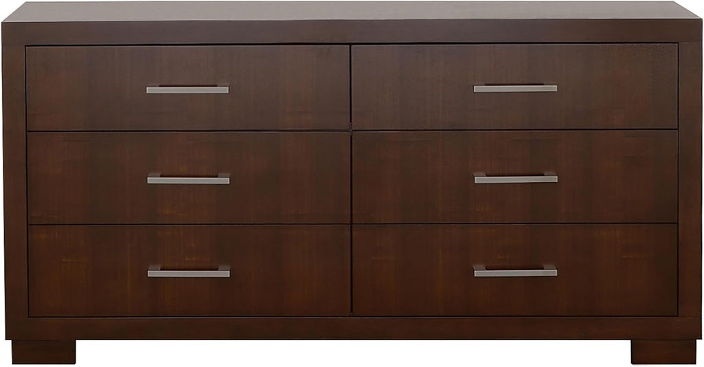 Coaster Home Furnishings Jessica Contemporary 4-Piece Bedroom Set Eastern King Size LED Storage Bookcase Bed Frame 47-inch Headboard Cappuccino 200719KE-S4