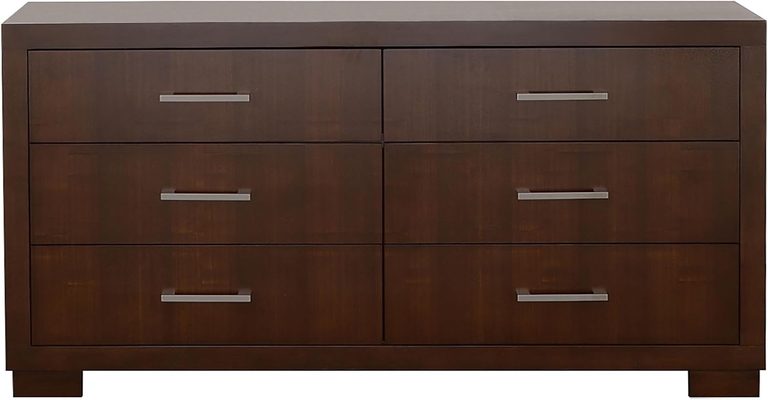 Coaster Home Furnishings Jessica Contemporary 4-Piece Bedroom Set Eastern King Size LED Storage Bookcase Bed Frame 47-inch Headboard Cappuccino 200719KE-S4