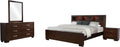 Coaster Home Furnishings Jessica Contemporary 4-Piece Bedroom Set California King Size LED Storage Bookcase Bed Frame 47-inch Headboard Cappuccino 200719KW-S4