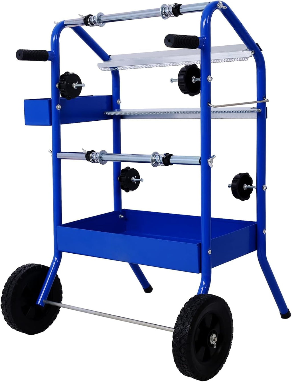 Mobile Masking Paper Dispenser for Automotive Paint Shops - Professional 18-Inch Multi-Roll Cart with Storage Trays & Cutting System - Heavy-Duty Workshop Organizer for Spray Painting Tools &