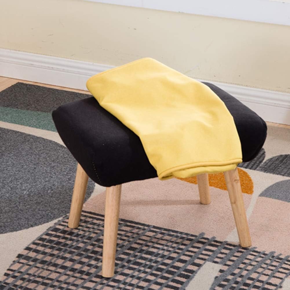 BTZHY Vanity Chair,Foot Stool Ottoman Fabric Stool Small Footstool Step Stool Change Shoes Foot Rest Solid Wood Home Decorative Living Room Balcony, 5 Colors