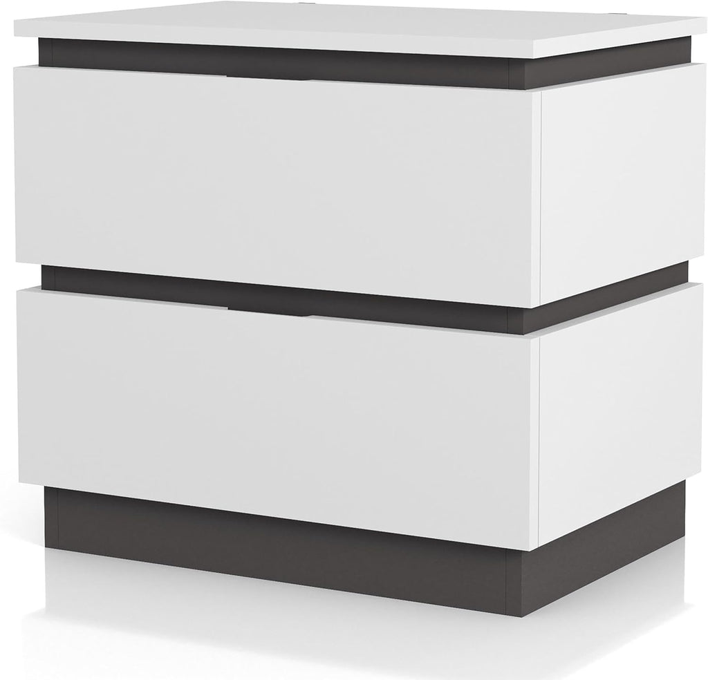 Furniture of America FOA Misti 3-Piece White Wood Storage Bedroom Set - Cal King + 2 Nightstands