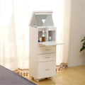 Moveable Vanity Desk with Mirror for Small Spaces Bathroom Storage Cabinet Wood Makeup Dressing Table with Drawers for Bedroom Small Corner Floor Cabinet,Ideal for Home