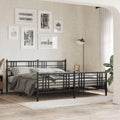 Black Steel Full Bed Frame Rectangular Traditional Metal Bed Frame with Underbed Storage for Master Bedrooms and Guest Spots, Sturdy Support and Classic Design