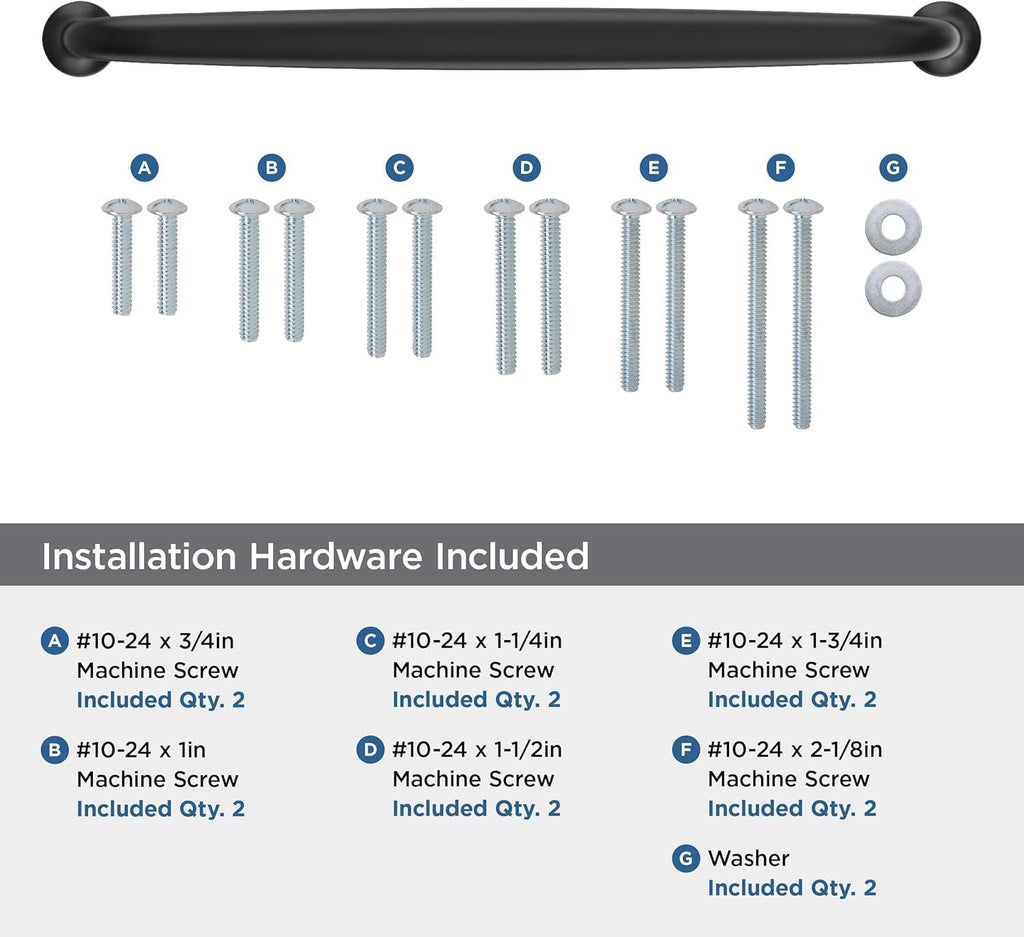 Amerock BP54055FB | Matte Black Appliance Pull | 12 inch (305 mm) Center to Center Cabinet Handle | Renown | Furniture Hardware