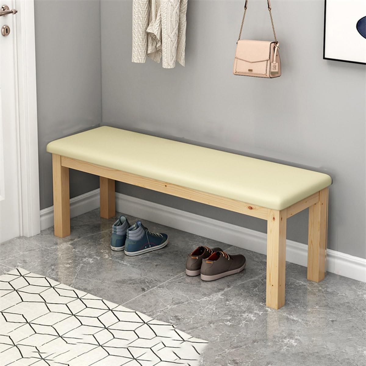BTZHY Vanity Chair,Rectangular ns Bench, Foot Stool for Living Room, Vanity Chair for Makeup Room, Upholstered n Foot Rest for Modern Bedrooms, and Corridors