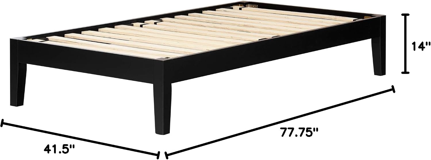 South Shore Vito Platform Bed, Twin, Black