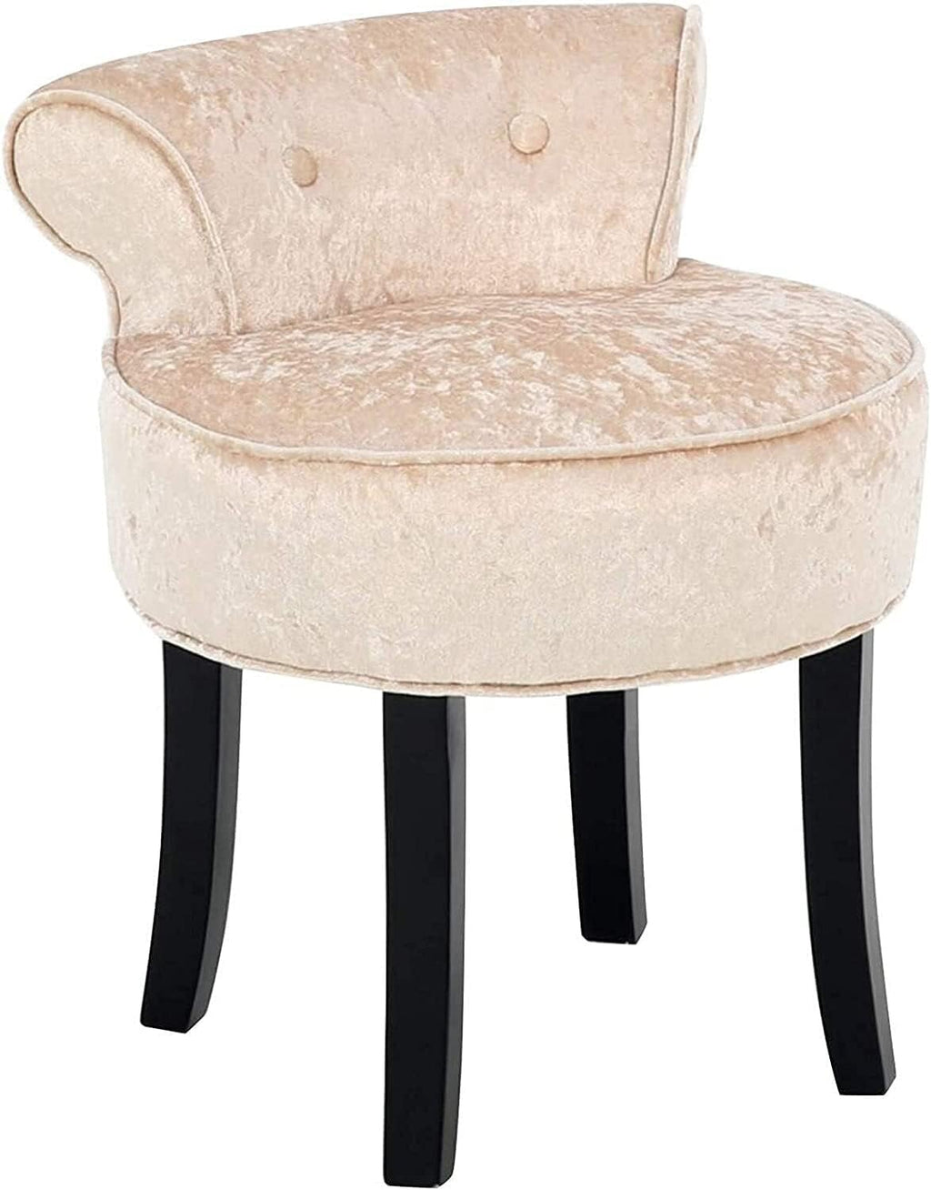 Vanity Stool Makeup Bench Vanity Benches Chair Padded Lounge Makeup Stool Fan Back Dressing Chair Piano Stool Cushioned Stool with Solid Wood Legs, Sitting 44cm / 17.32 Inch