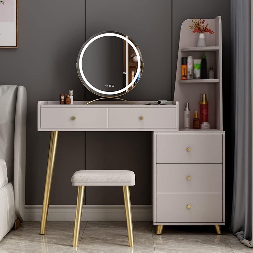 Vanity Benches Dresser Table Set Bedroom Modern Minimalist Storage Cabinet All-in-one Dressing Table Multifunctional Vanity Table (Color : A)