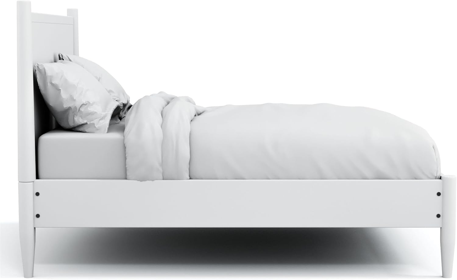 HOMES: Inside + Out Debonaze Mid-Century Modern E. King 3-Piece Bedroom Set, Eastern, White