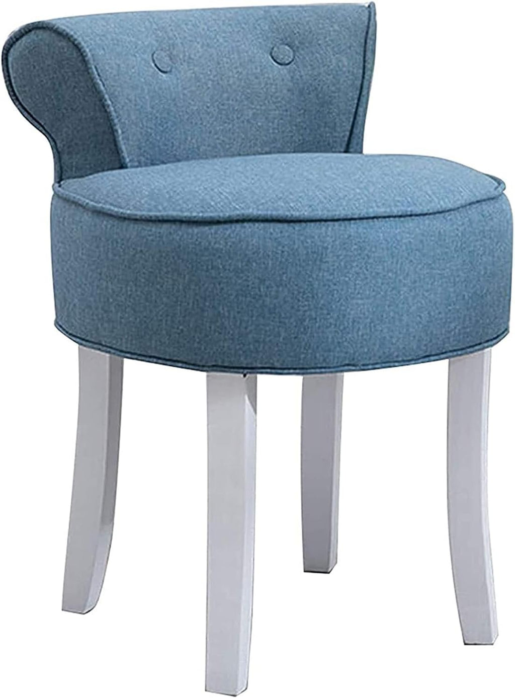 Vanity Stool Makeup Bench Vanity Benches Chair Padded Lounge Makeup Stool Fan Back Dressing Chair Piano Stool Cushioned Stool with Solid Wood Legs, Sitting 44cm / 17.32 Inch