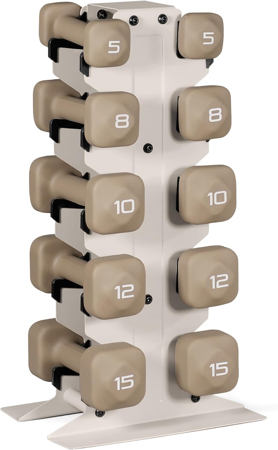Tone Fitness Neoprene Dumbbell Set with Storage Rack – Non-Slip, Anti-Roll Hand Weights for Home Gym Workouts | 20 lb, 32 lb, 50 lb, 60 lb & 100 lb Options