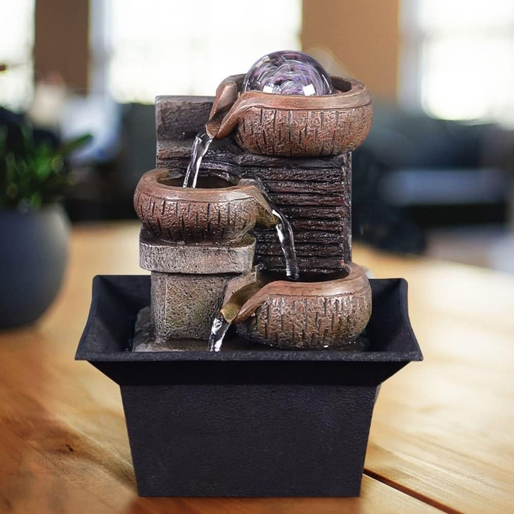Small Indoor Water Fountain Water Features Outdoor Tabletop Fountain Gift Tabletop Fountain Portable Tabletop Waterfall Kit Soothing Relaxation