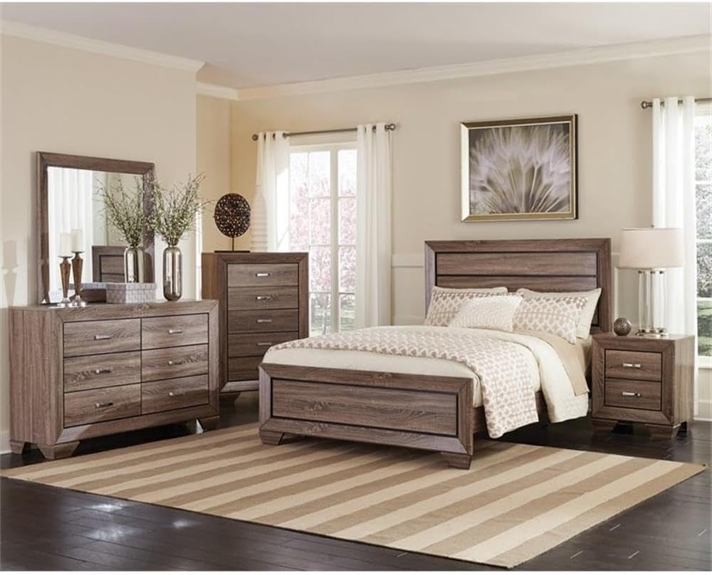 Coaster Fine Furniture Kauffman 4-piece Eastern King Bedroom Set Washed Taupe