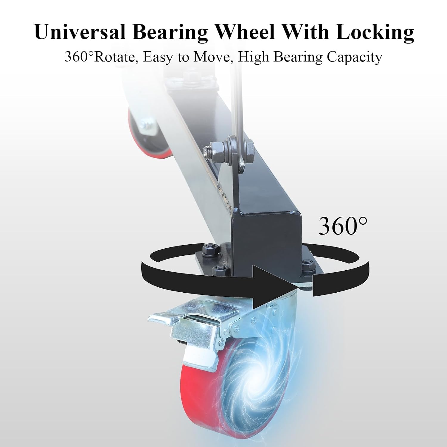 4400LBS Adjustable Gantry Crane Portable Shop Hoist with 360° Locking Wheels Height Adjustable from 96.5 to 143.7 Inches for Workshop Garage Factory Heavy Duty Lifting Equipment