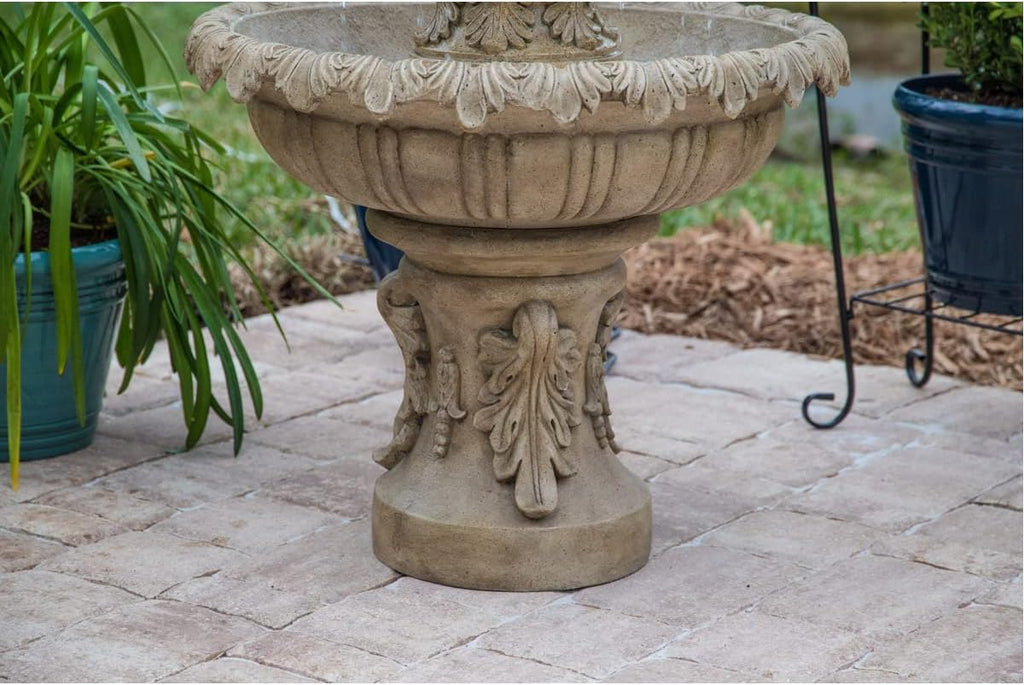 Kenroy Home Ibiza Classic Outdoor Floor Fountain, Sandstone, 45 Inch Height, 25.5 Inch Width, 25.5 Inch Depth