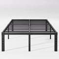 18 Inch High California King Bed Frames No Box Spring Needed, Tall Heavy Duty Metal Platform Cal King Bed Frame for Heavy People with Steel Slat, Easy Assembly, Noise Free, Black