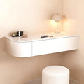 Floating Wall-Mounted Vanity Desk, White Corner Makeup Vanity with Storage, Fully Assembled Space-Saving Dressing Table for Bedroom, Versatile as Desk or Nightstand(Right-Mount)