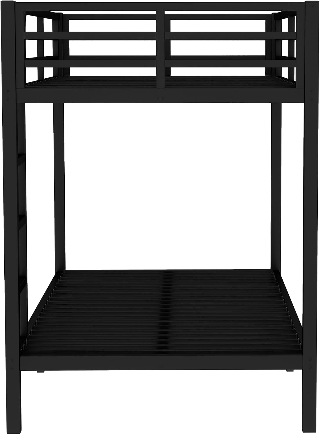 Bellemave Twin XL Over Twin XL Bunk Beds, Heavy Duty Metal Bunk Bed Frame for Kids, Adults, Black