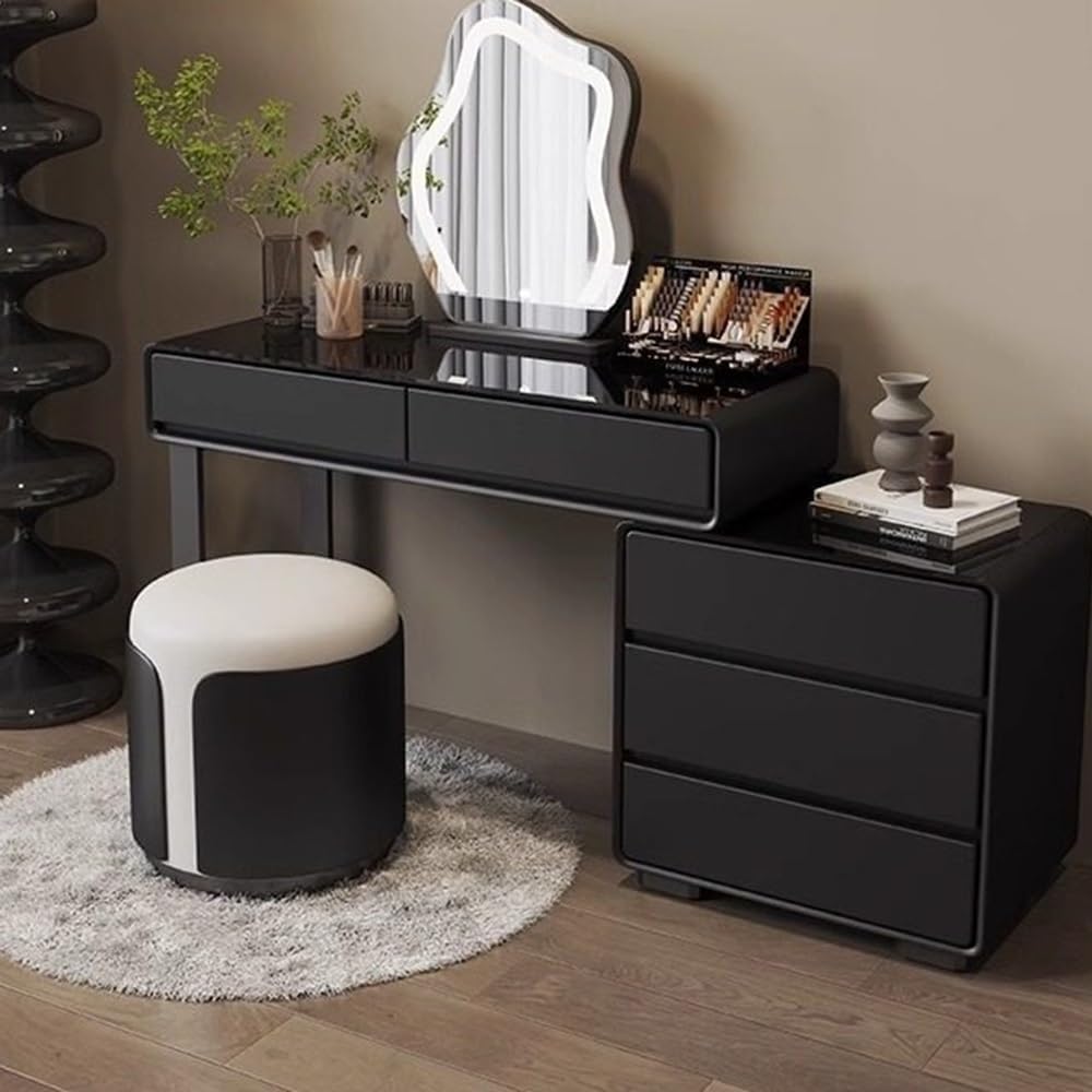 Makeup Table Light Luxury Solid Wood Makeup Table Modern Corner Cabinet Meeting Dressing Vanity Desk