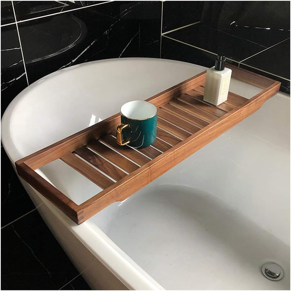 Solid Wood Bathtub Caddy Tray with Wine Glass Holder Luxury Spa nizer for Ultimate Relaxation and Comfort