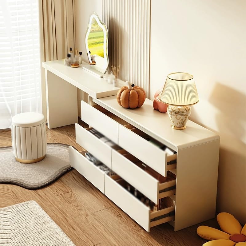 GUERNSEY Dressing Tables Wooden Dressing Table with Cabinet Bedroom Corner Storage Cabinet Dressing Table Desk Vanity for Dressing