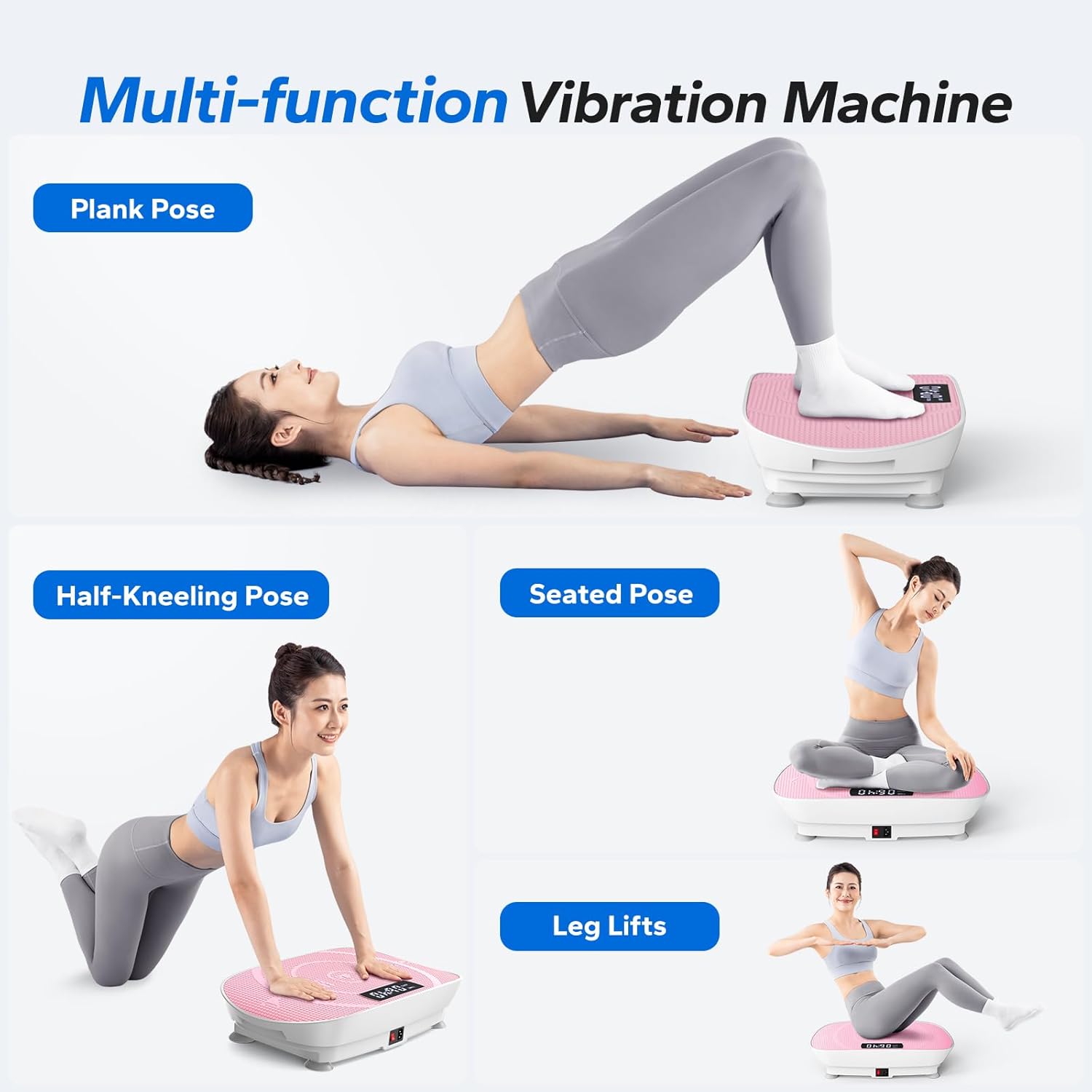 MERACH Vibration Plate Exercise Machine, Whole Body Workout Equipment for Women, Bluetooth and Silicone Pedal, Vibration Plate with Auto Mode, Vibrate Fitness Platform for Home