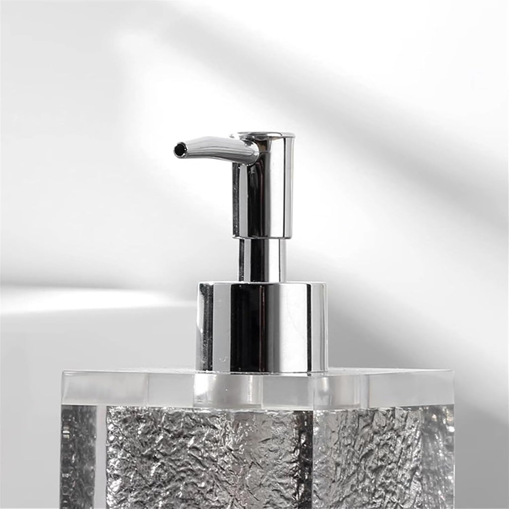 Beautiful Black Translucent Resin Bathroom Accessory Set, 4 Pieces Accessories Complete Vanity Countertop, Includes Soap Dispenser, Cup, Tissue Box and Tray Bathroom Decor