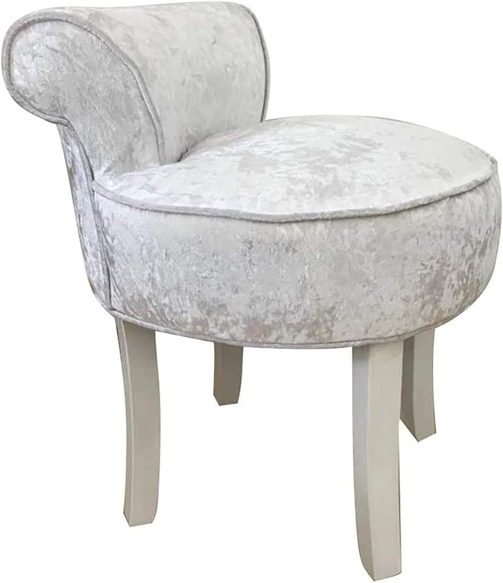 Vanity Stool Makeup Bench Vanity Benches Chair Padded Lounge Makeup Stool Fan Back Dressing Chair Piano Stool Cushioned Stool with Solid Wood Legs, Sitting 44cm / 17.32 Inch