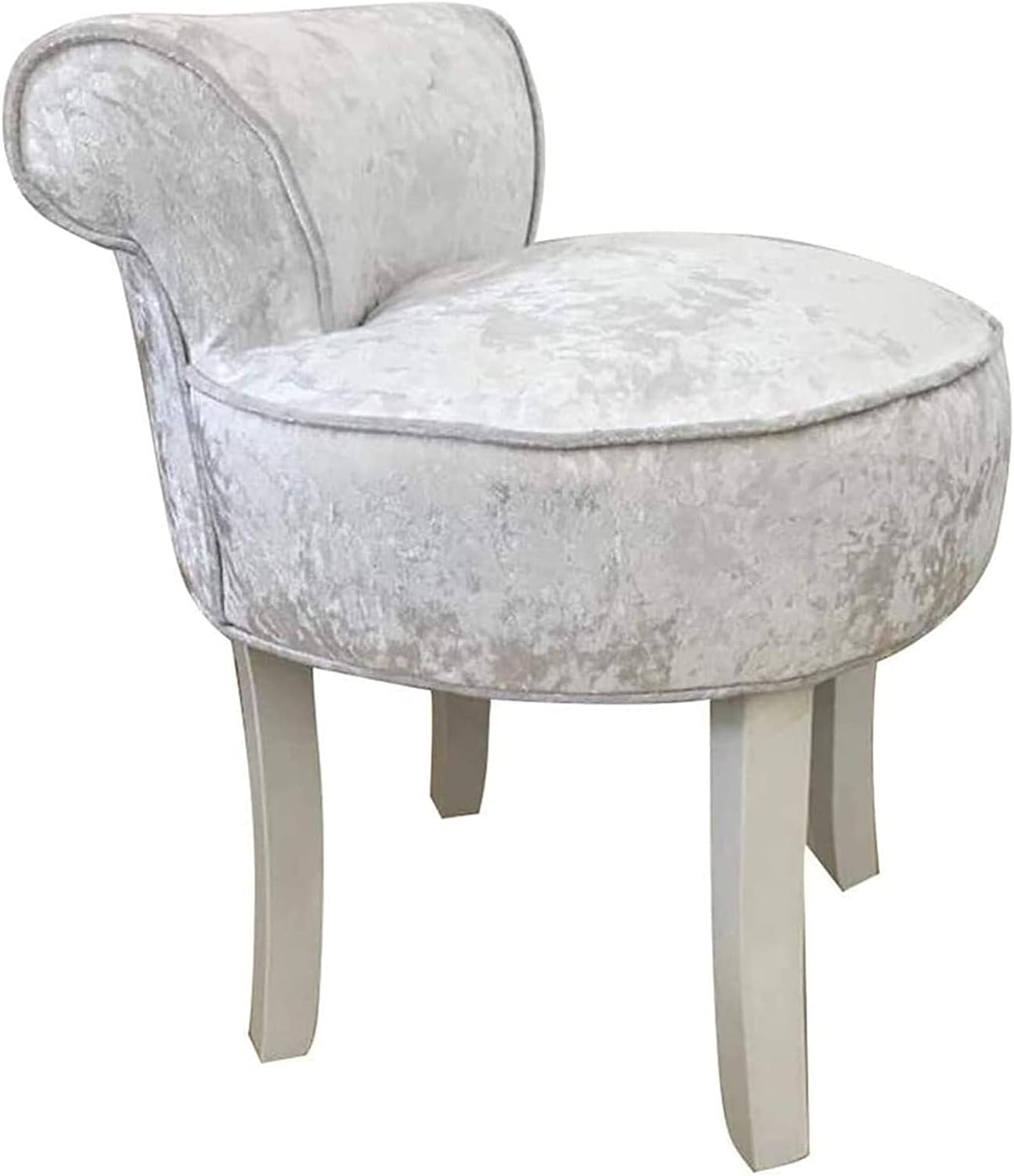 Vanity Stool Makeup Bench Vanity Benches Chair Padded Lounge Makeup Stool Fan Back Dressing Chair Piano Stool Cushioned Stool with Solid Wood Legs, Sitting 44cm / 17.32 Inch