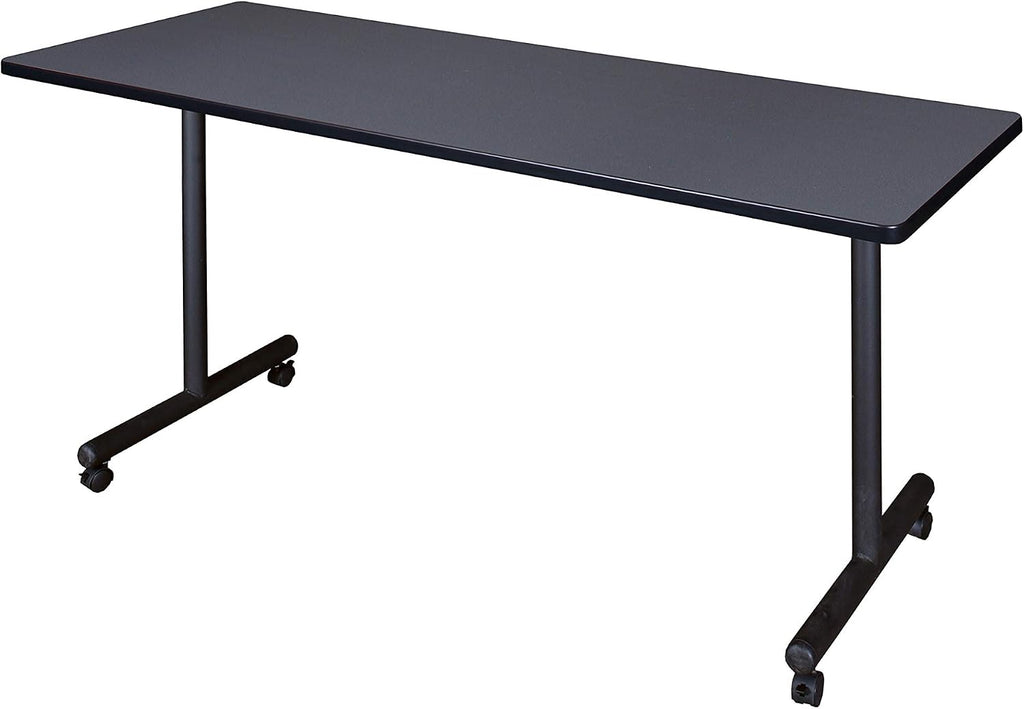 Regency Kobe 72 x 24 in. Mobile T-Base Training Seminar Table- Grey