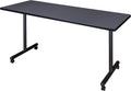Regency Kobe 72 x 24 in. Mobile T-Base Training Seminar Table- Grey