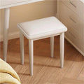 Vanity Stool with Wooden Base, Makeup Stool for Home, Modern and Minimalist Shoe Bench, Vanity Seat Use in Living Room, Bedroom and Entrance Hall(White)