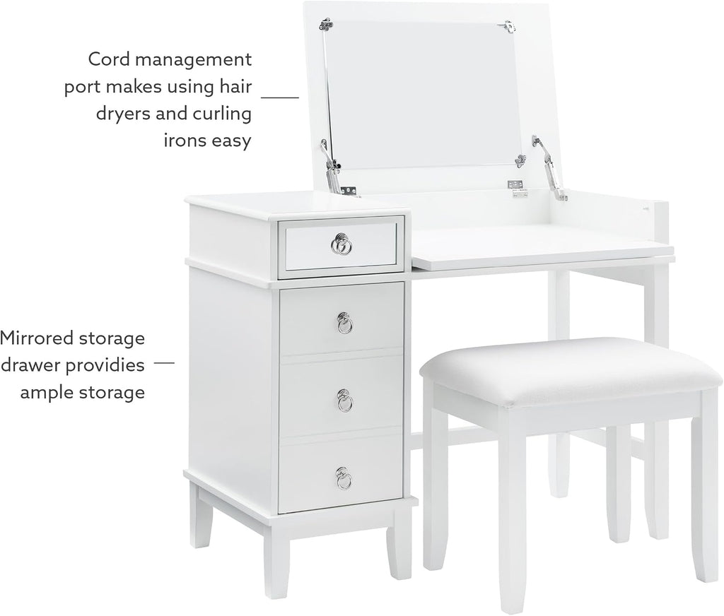 Linon Vanity Set, White