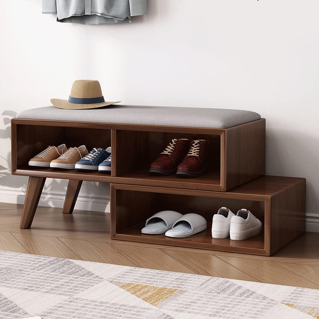 Double Layer Shoe Rack Bench – Creative Entryway Storage Stool for Living Room Porch Corner Corridor – Stylish Shoe Changing Bench for Shoes nization (B)