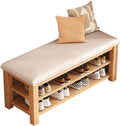 Entryway Shoe Storage Bench with Comfortable Seat and 2 Tier Shoe Rack Corner Shoe for Hallway and Bedroom White Shoe Rack (80x30x44cm)