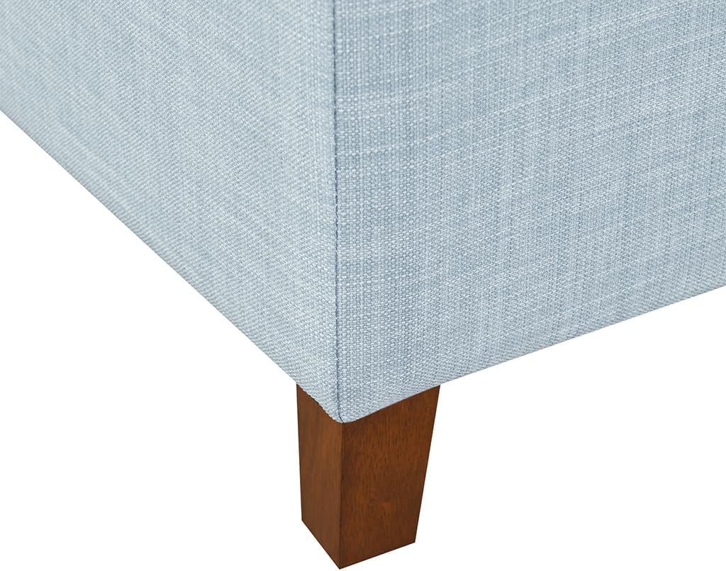 Madison Park Ottoman with Storage, Fabric Storage Bench with Solid Wood Legs, Large Capacity Storage Ottoman Bench for Entryway Bedroom Living Room Nursery, Padded Seat End of Bed Bench, Light Blue