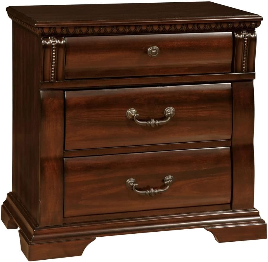 Furniture of America Tay Traditional Cherry 4-Piece Bedroom Set Eastern King