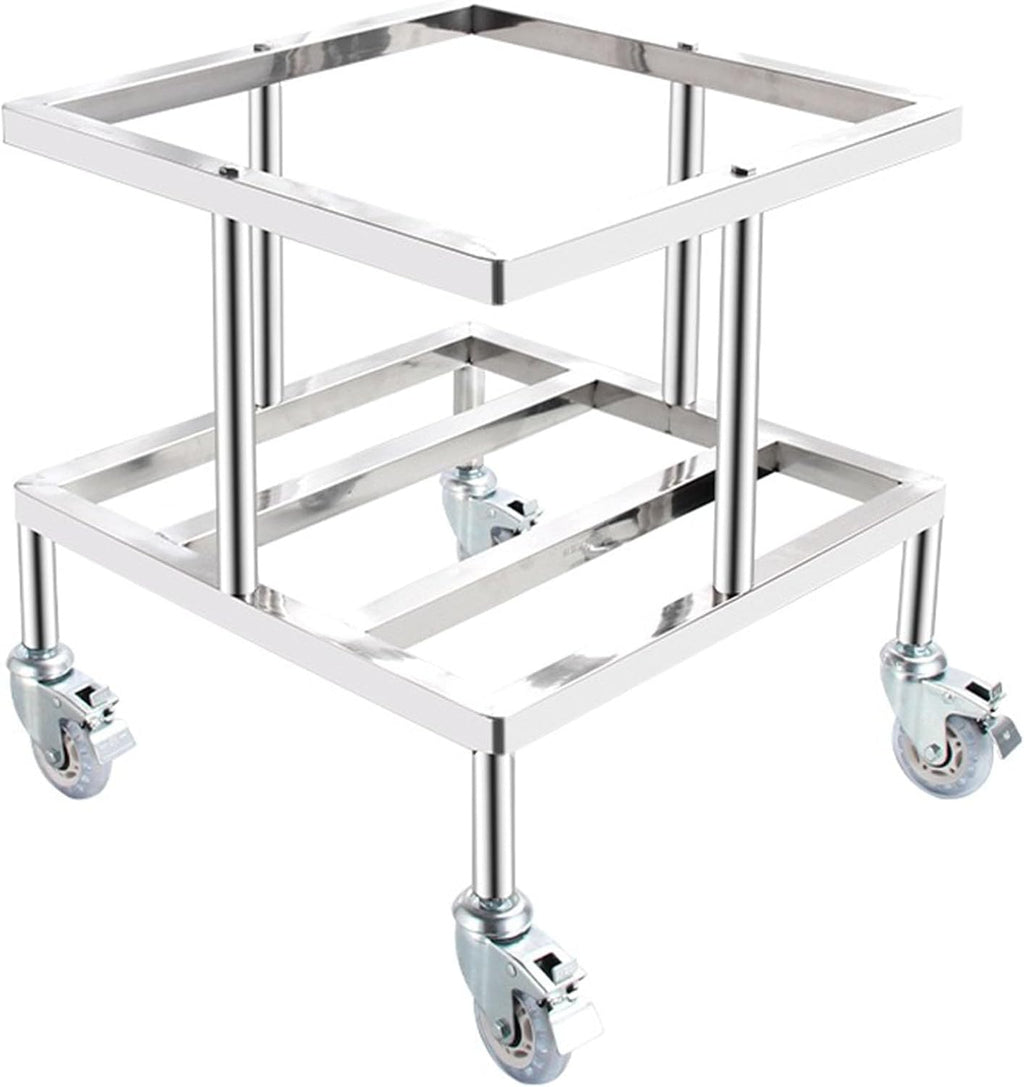 Heavy-Duty Stainless Steel Dolly Cart with Wheels - Perfect for Plant Pots, Fryer Grease Buckets & Car Washing Accessories - Durable Rolling Platform for Easy Transport