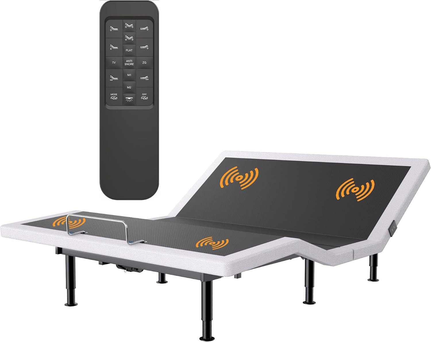 Adjustable Bed Frame Queen with Massage, Wireless Remote, Head Foot Incline, USB, Underbed Light Easy Assembly, Zero Gravity, Bed Frame Basic with Quiet Motor