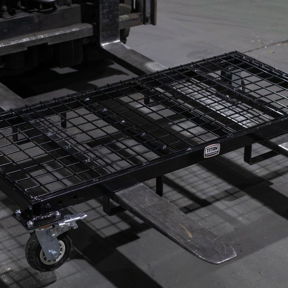 Titan Attachments Heavy-Duty Rolling Platform Base with Fork Pockets and Locking Caster Wheels, 2,500 LB Capacity, Industrial Mobile Roller Dolly for Warehouses, Storerooms, Shipping Facilities