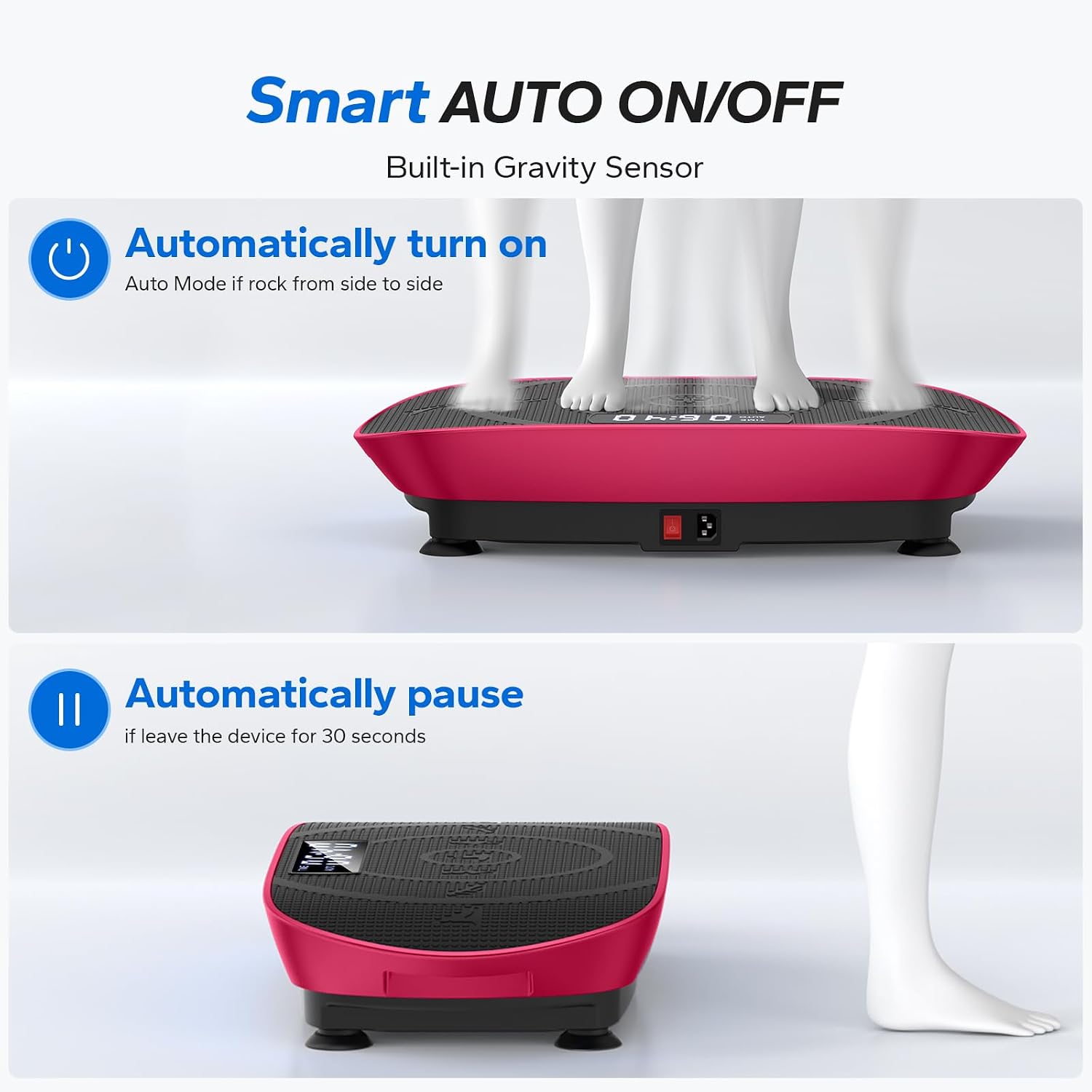 MERACH Vibration Plate Exercise Machine, Whole Body Workout Equipment for Women, Bluetooth and Silicone Pedal, Vibration Plate with Auto Mode, Vibrate Fitness Platform for Home