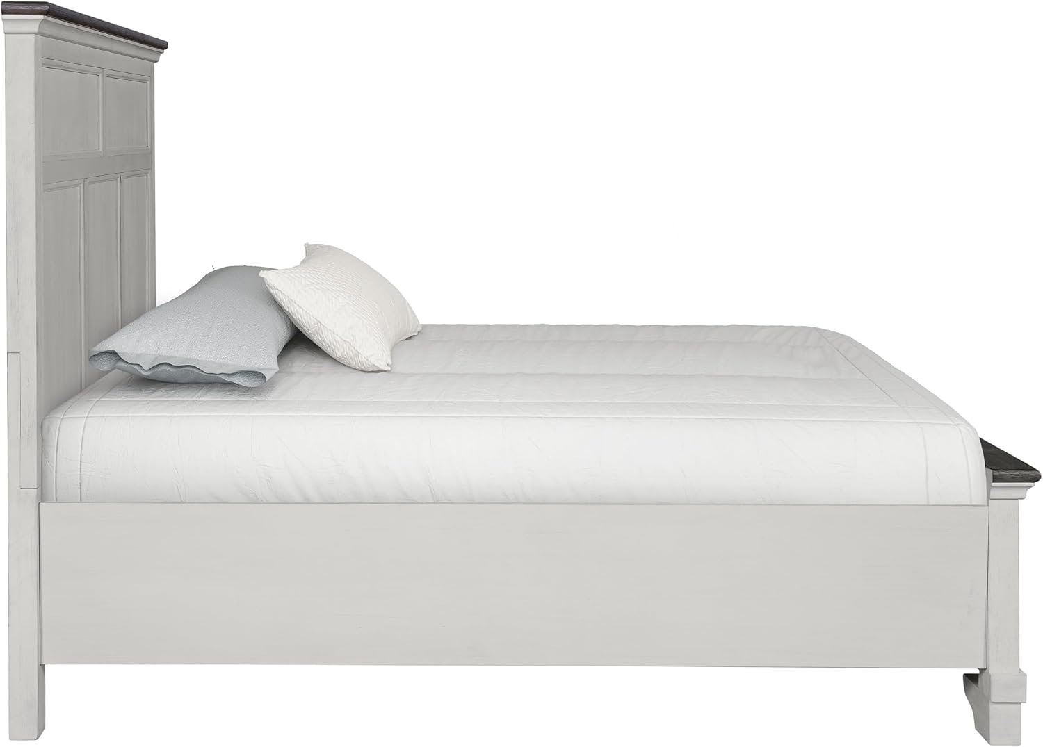Furniture of America Roden Modern Solid Wood 3-Piece Bedroom Set with Storage Footboard, USB Chargers on Nightstand, Drop Handle Pulls, No Box Spring Needed, King, White